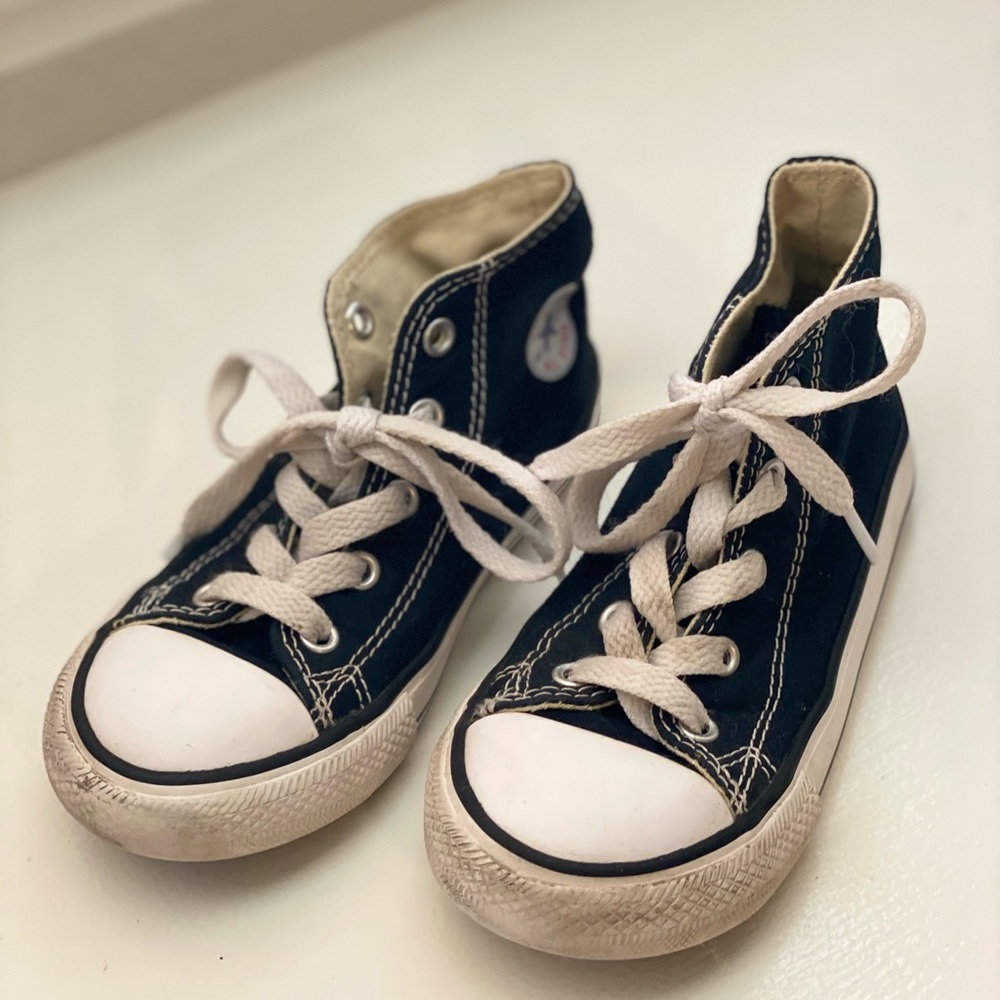 Converse All Star kids high tops, black, size 9